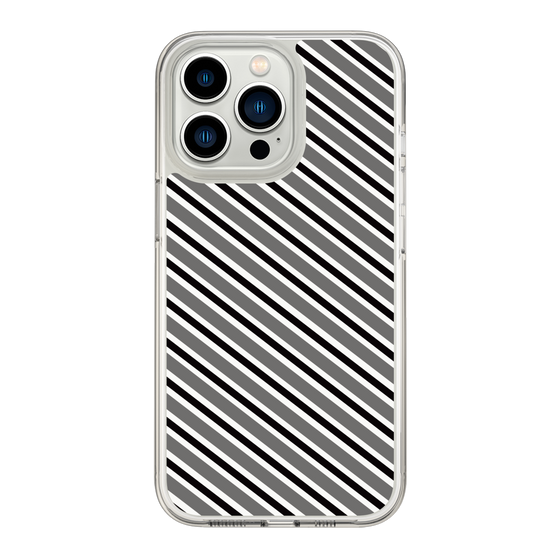 スリムプロテクションケース［ Small Stripe - Gray × Black ］