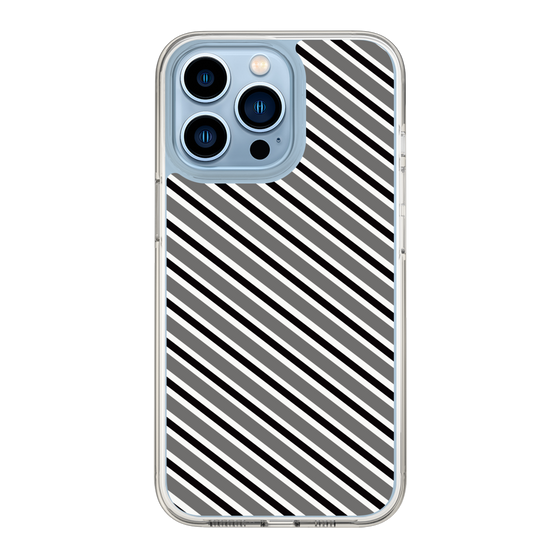 スリムプロテクションケース［ Small Stripe - Gray × Black ］