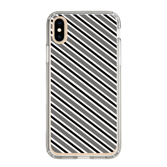 スリムプロテクションケース［ Small Stripe - Gray × Black ］