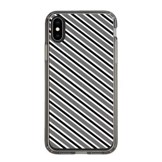 スリムプロテクションケース［ Small Stripe - Gray × Black ］