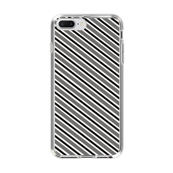 スリムプロテクションケース［ Small Stripe - Gray × Black ］