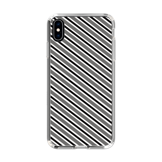 スリムプロテクションケース［ Small Stripe - Gray × Black ］