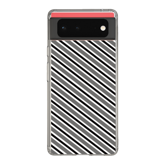 スリムプロテクションケース［ Small Stripe - Gray × Black ］