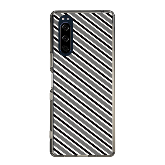 スリムプロテクションケース［ Small Stripe - Gray × Black ］