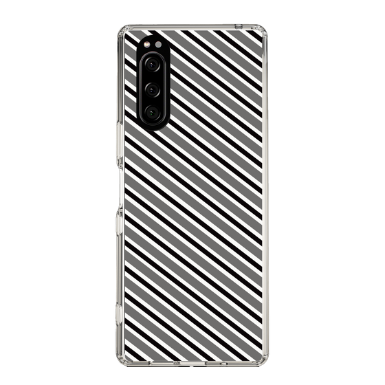 スリムプロテクションケース［ Small Stripe - Gray × Black ］