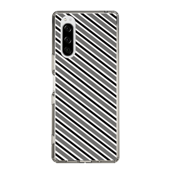 スリムプロテクションケース［ Small Stripe - Gray × Black ］