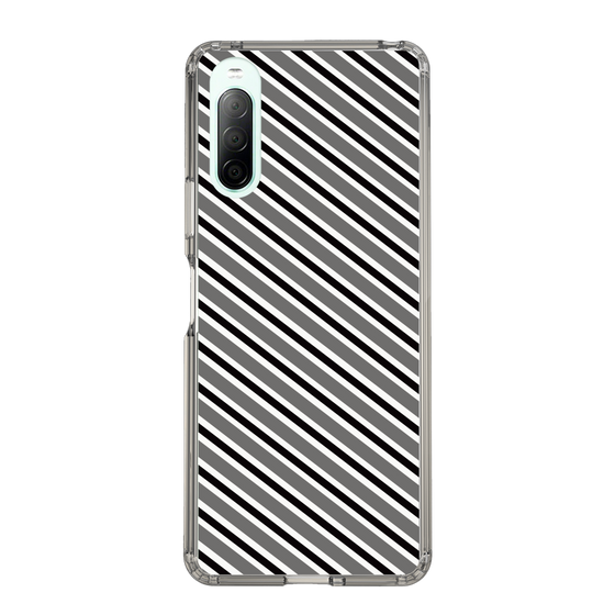 スリムプロテクションケース［ Small Stripe - Gray × Black ］