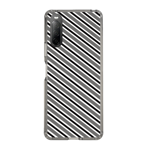 スリムプロテクションケース［ Small Stripe - Gray × Black ］