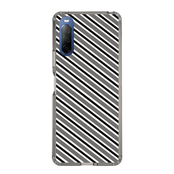 スリムプロテクションケース［ Small Stripe - Gray × Black ］