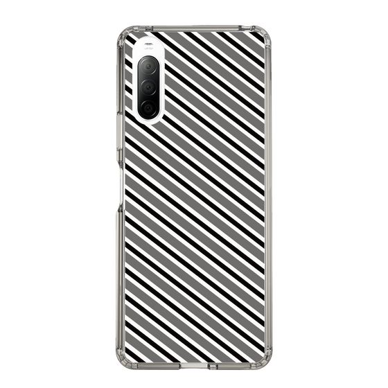 スリムプロテクションケース［ Small Stripe - Gray × Black ］