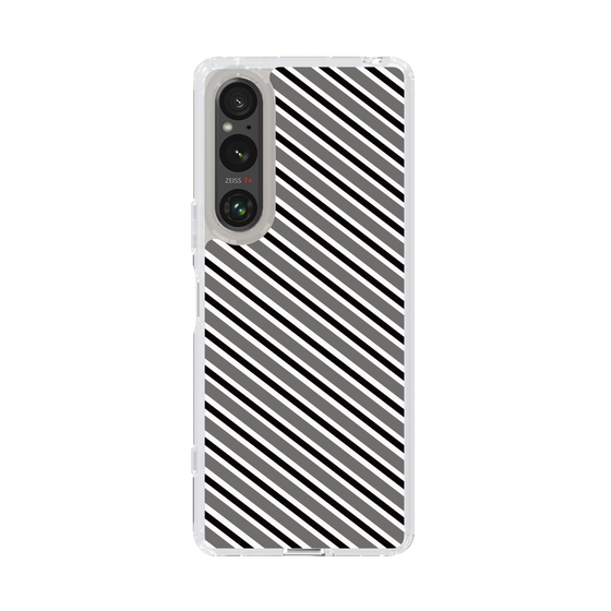 スリムプロテクションケース［ Small Stripe - Gray × Black ］