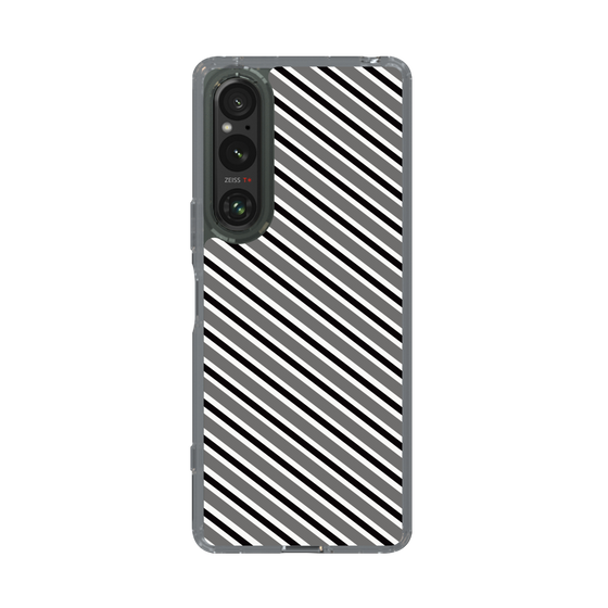 スリムプロテクションケース［ Small Stripe - Gray × Black ］