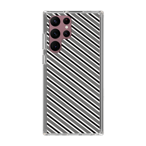 スリムプロテクションケース［ Small Stripe - Gray × Black ］