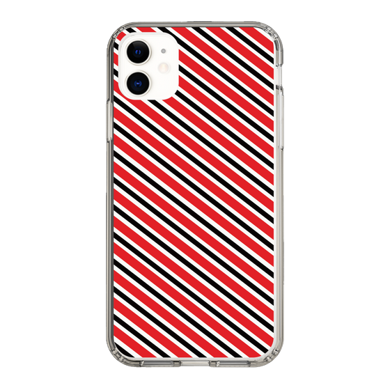 スリムプロテクションケース［ Small Stripe - Red × Black ］