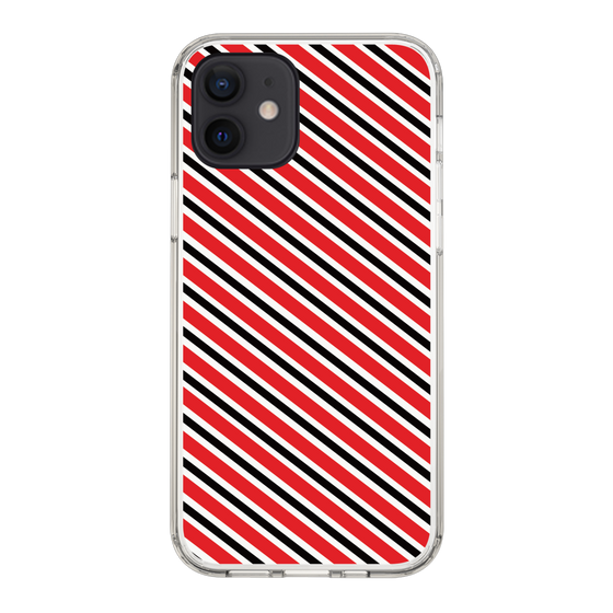 スリムプロテクションケース［ Small Stripe - Red × Black ］