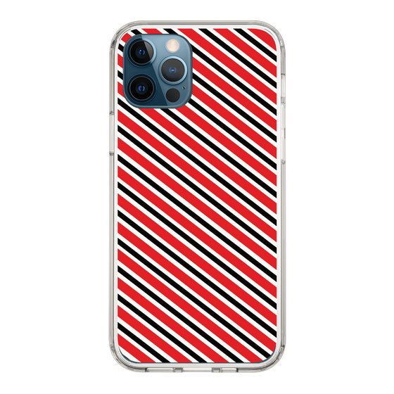 スリムプロテクションケース［ Small Stripe - Red × Black ］