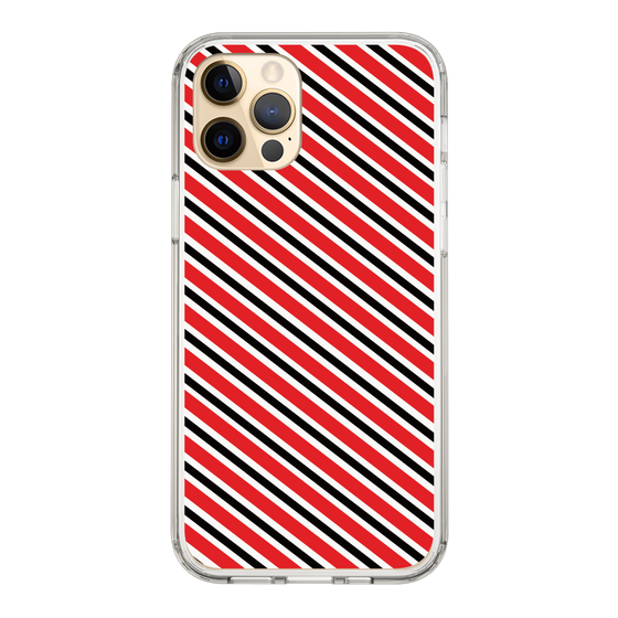 スリムプロテクションケース［ Small Stripe - Red × Black ］