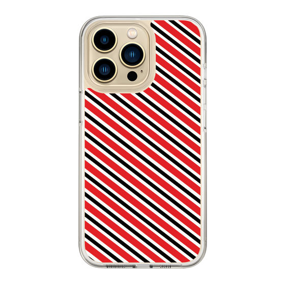 スリムプロテクションケース［ Small Stripe - Red × Black ］