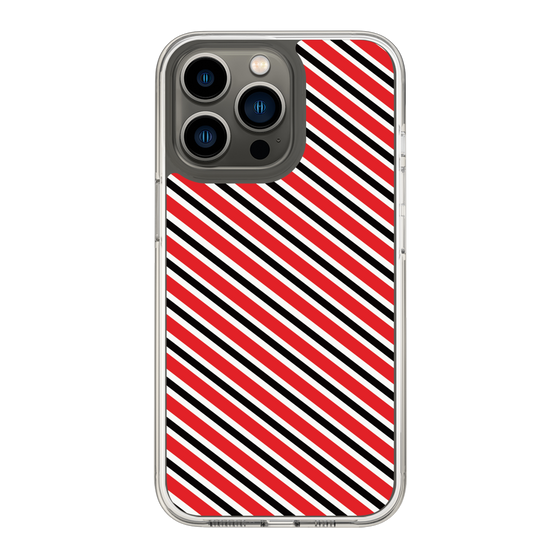 スリムプロテクションケース［ Small Stripe - Red × Black ］