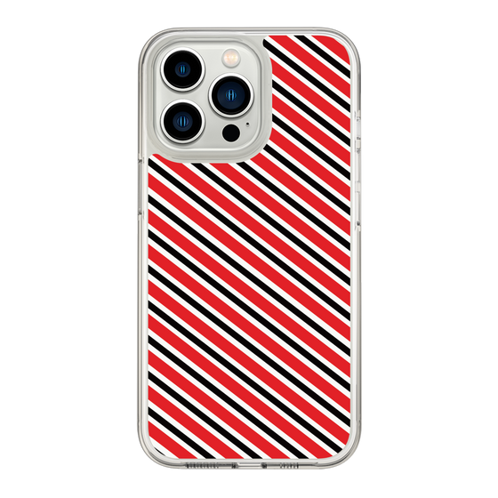 スリムプロテクションケース［ Small Stripe - Red × Black ］