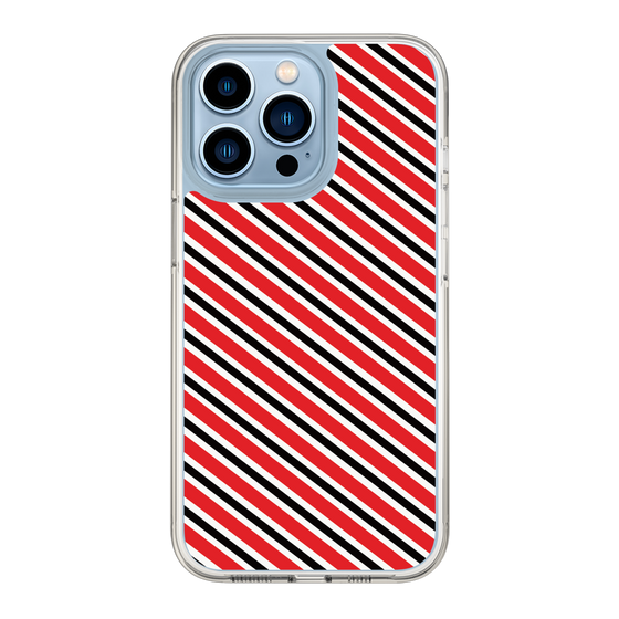 スリムプロテクションケース［ Small Stripe - Red × Black ］