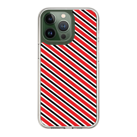 スリムプロテクションケース［ Small Stripe - Red × Black ］