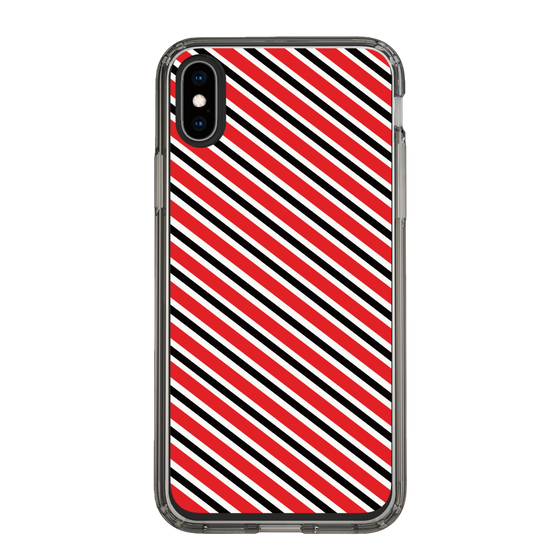 スリムプロテクションケース［ Small Stripe - Red × Black ］