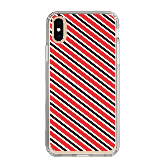 スリムプロテクションケース［ Small Stripe - Red × Black ］