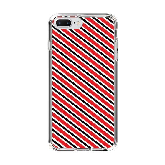 スリムプロテクションケース［ Small Stripe - Red × Black ］