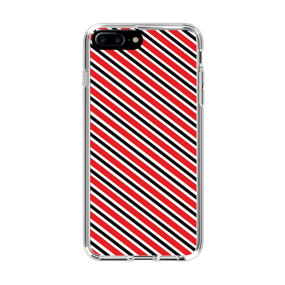 スリムプロテクションケース［ Small Stripe - Red × Black ］