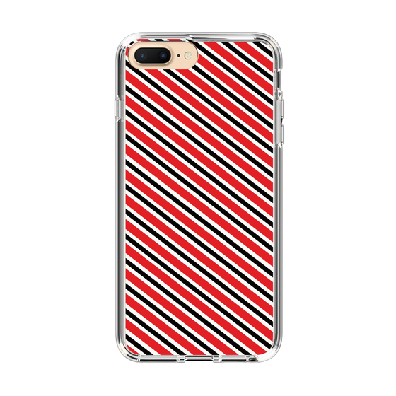 スリムプロテクションケース［ Small Stripe - Red × Black ］