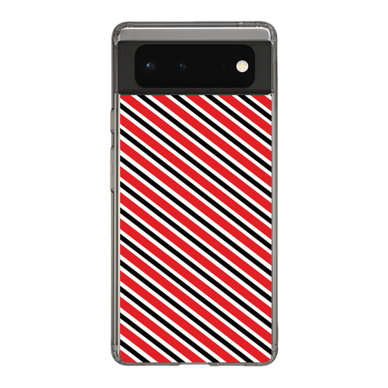 スリムプロテクションケース［ Small Stripe - Red × Black ］