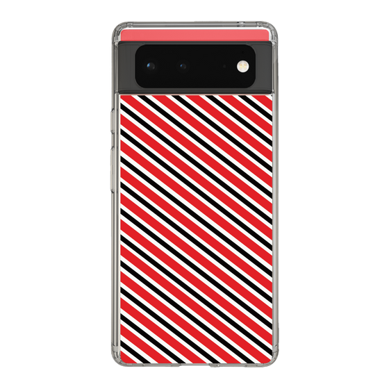 スリムプロテクションケース［ Small Stripe - Red × Black ］
