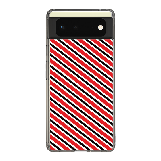 スリムプロテクションケース［ Small Stripe - Red × Black ］