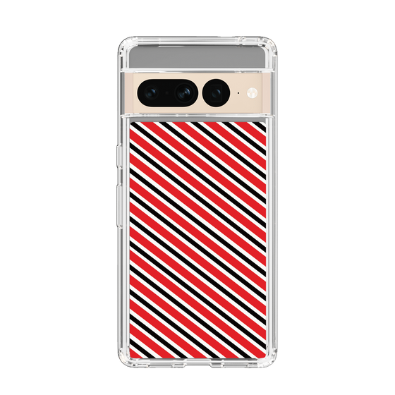 スリムプロテクションケース［ Small Stripe - Red × Black ］