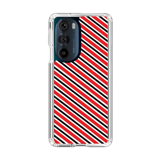 スリムプロテクションケース［ Small Stripe - Red × Black ］