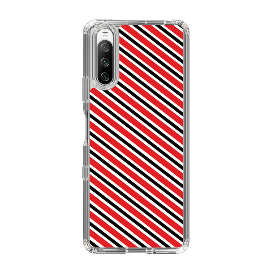 スリムプロテクションケース［ Small Stripe - Red × Black ］