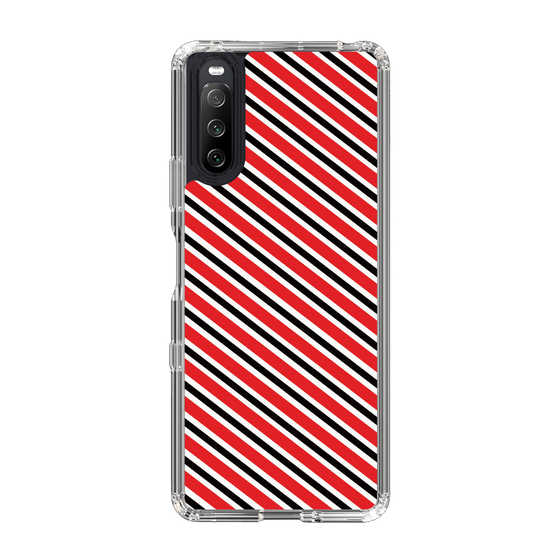 スリムプロテクションケース［ Small Stripe - Red × Black ］