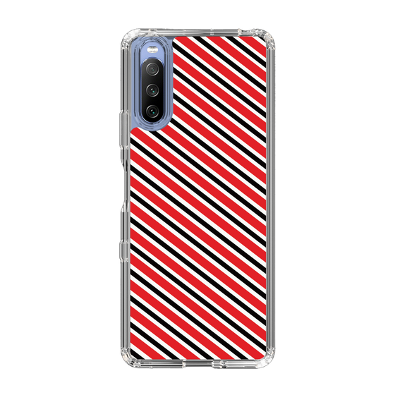 スリムプロテクションケース［ Small Stripe - Red × Black ］