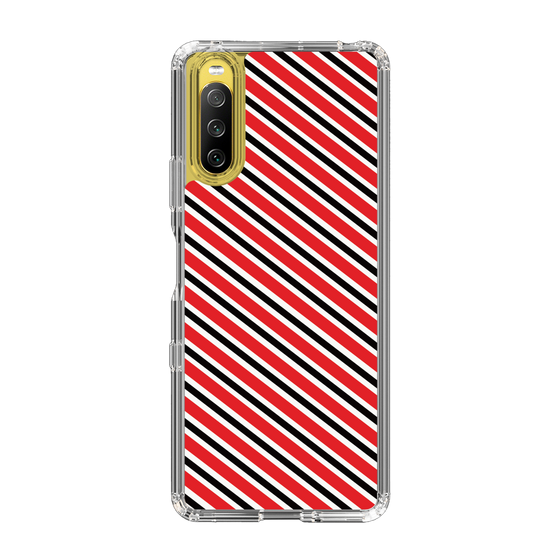 スリムプロテクションケース［ Small Stripe - Red × Black ］