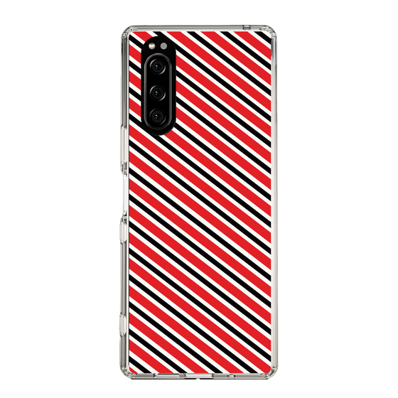 スリムプロテクションケース［ Small Stripe - Red × Black ］
