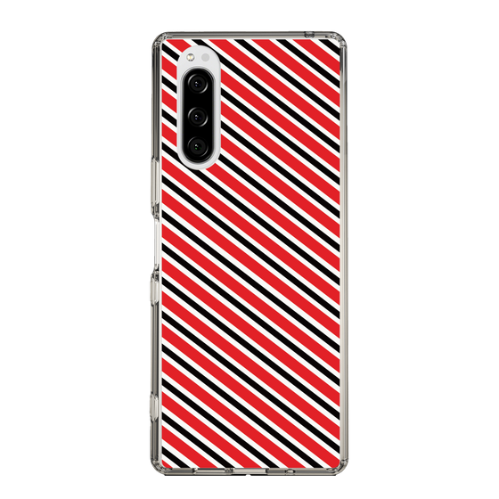 スリムプロテクションケース［ Small Stripe - Red × Black ］