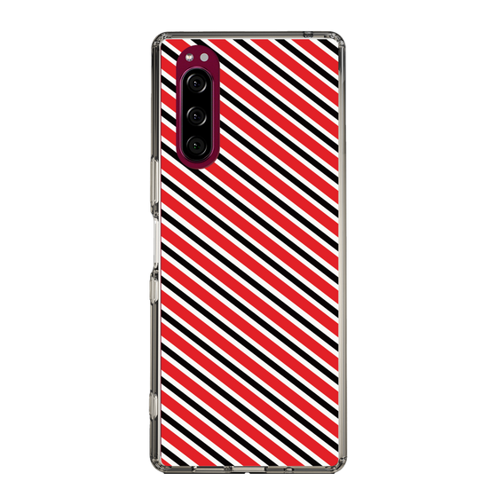 スリムプロテクションケース［ Small Stripe - Red × Black ］
