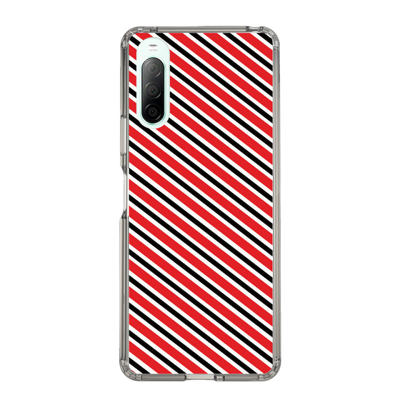 スリムプロテクションケース［ Small Stripe - Red × Black ］