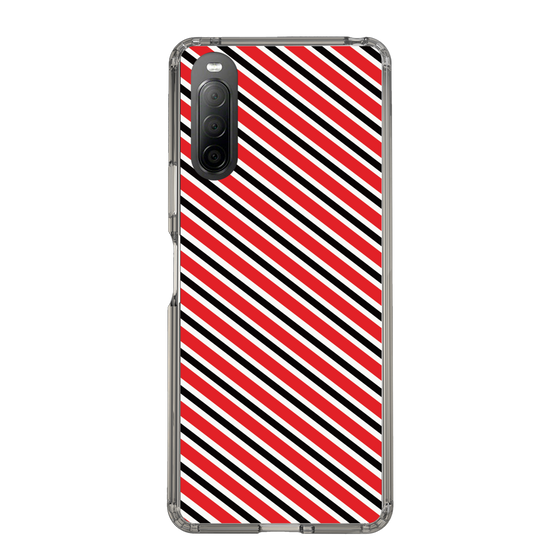 スリムプロテクションケース［ Small Stripe - Red × Black ］