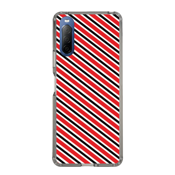 スリムプロテクションケース［ Small Stripe - Red × Black ］
