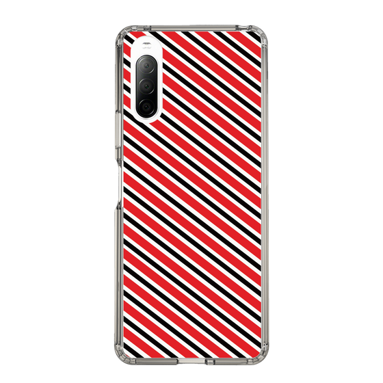スリムプロテクションケース［ Small Stripe - Red × Black ］