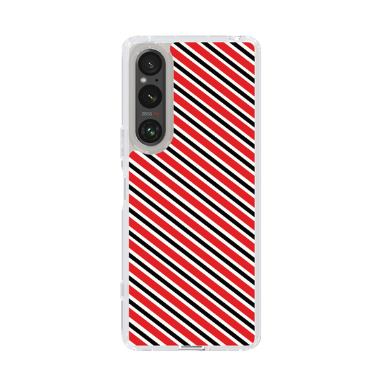 スリムプロテクションケース［ Small Stripe - Red × Black ］