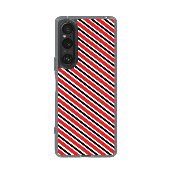 スリムプロテクションケース［ Small Stripe - Red × Black ］