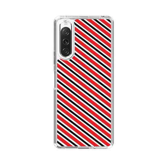 スリムプロテクションケース［ Small Stripe - Red × Black ］